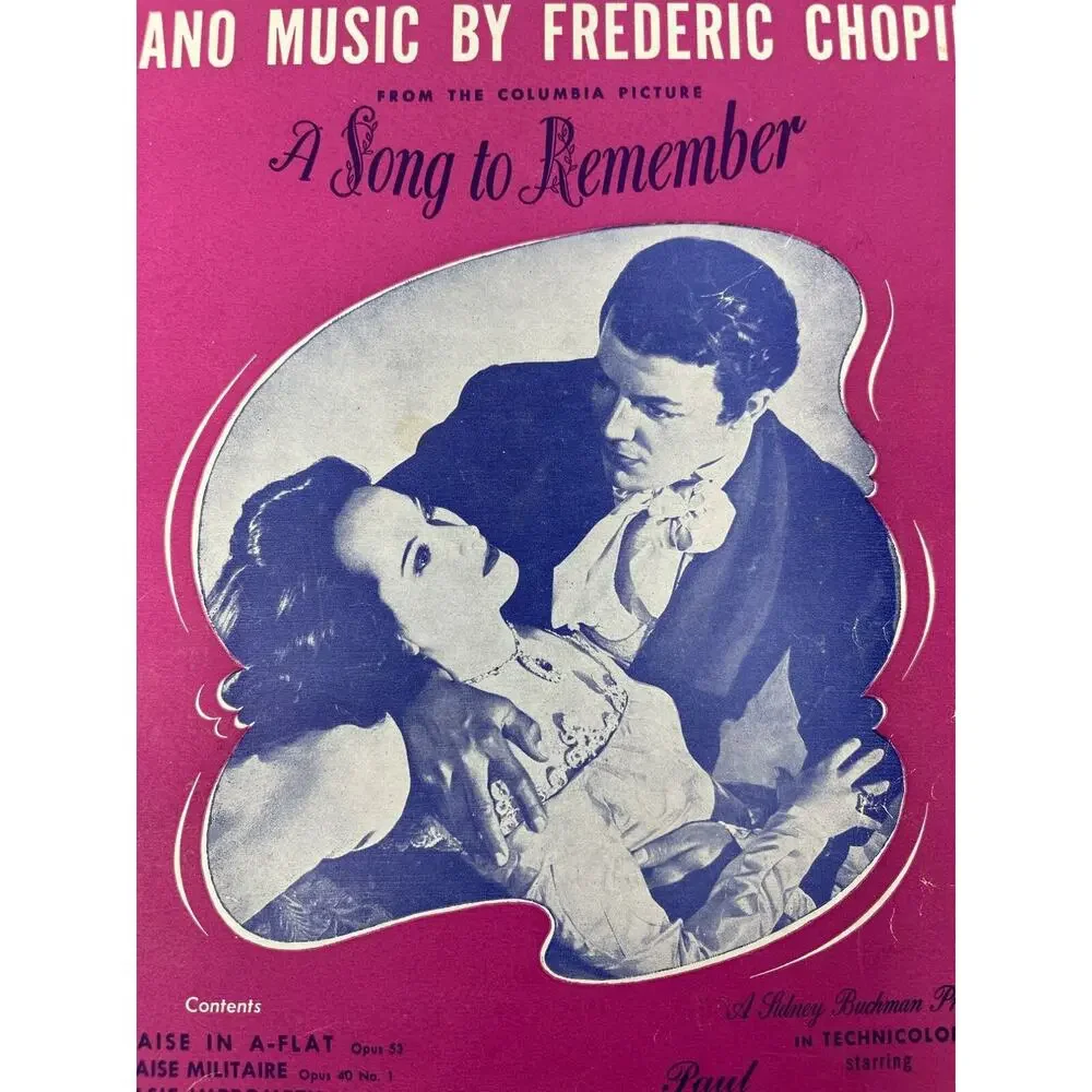 1945 Vintage Souvenir Album of Piano Music by Frederic Chopin Song Book‎